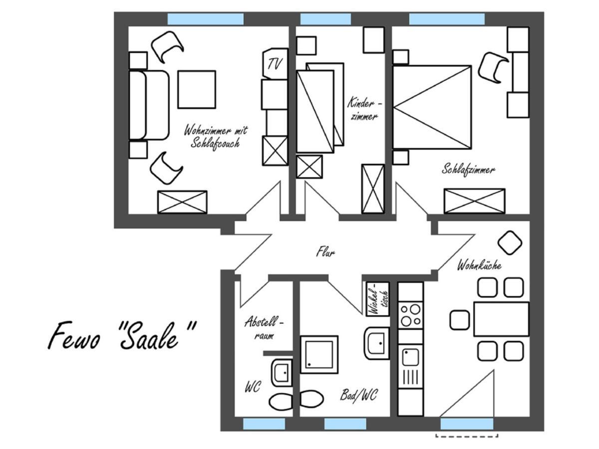 Feriengut Dietzsch Apartman Poritzsch Szoba fotó