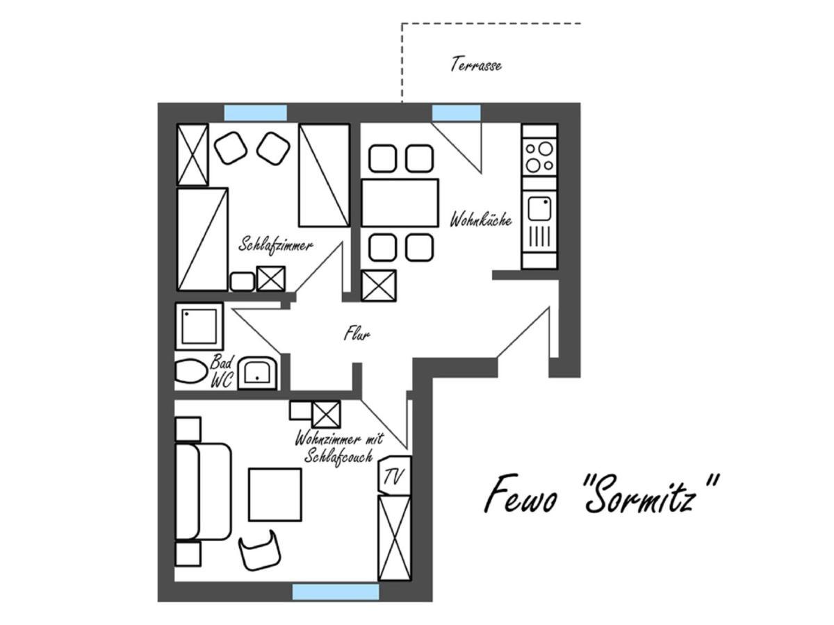 Feriengut Dietzsch Apartman Poritzsch Szoba fotó